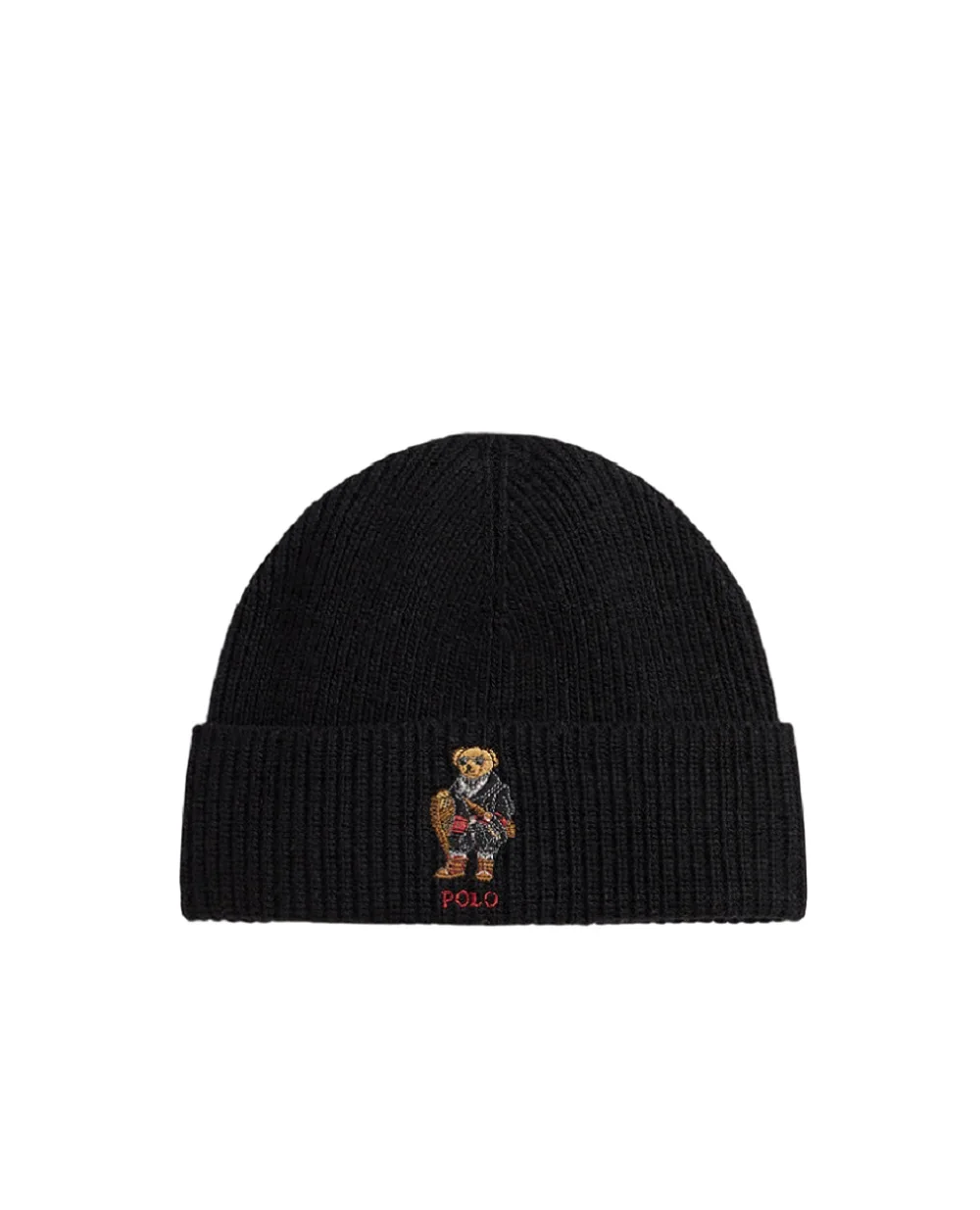 Шапка Polo Bear в рубчик Polo Ralph Lauren 449P02041001, черный цвет • Купить в интернет-магазине Kameron