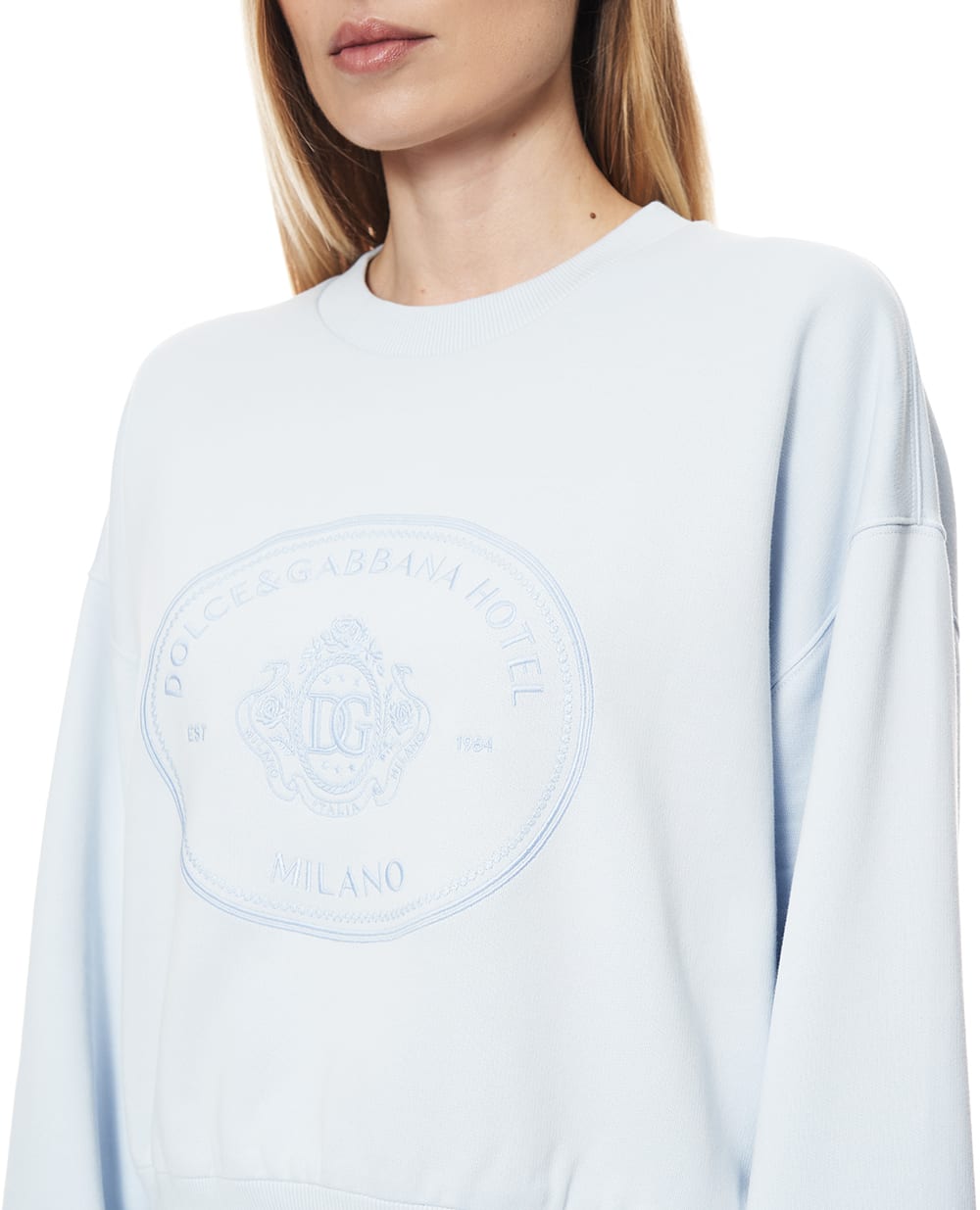 Свитшот с вышивкой (костюм) Dolce&Gabbana F9Q92Z-GDDMO, голубой цвет • Купить в интернет-магазине Kameron
