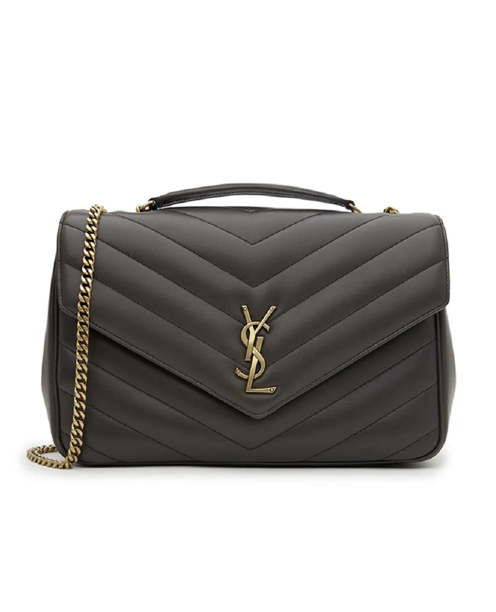 Сумка Loulou Large из овечьей кожи Saint Laurent 803541-AAEAX, темно-серый цвет • Купить в интернет-магазине Kameron