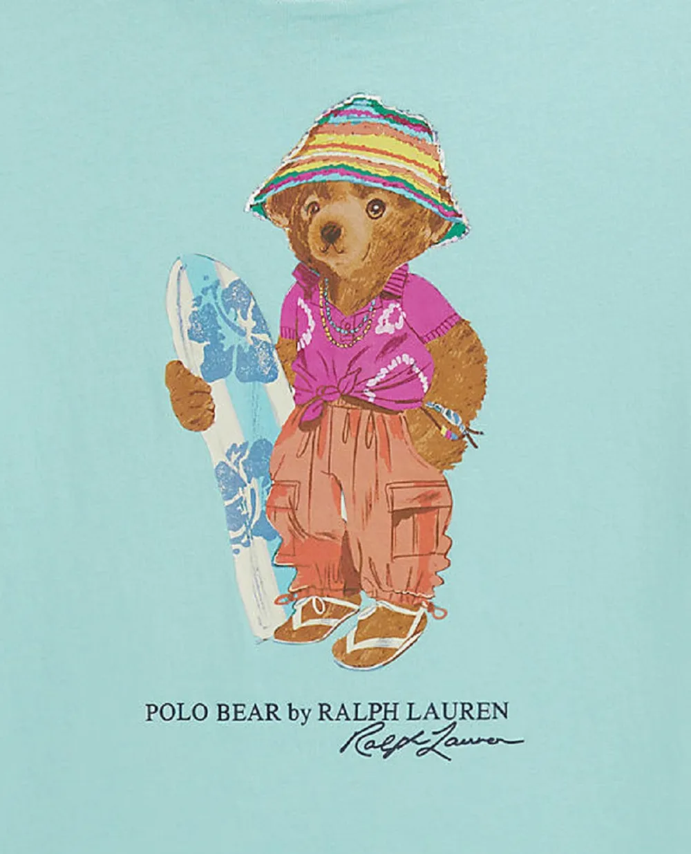 Детская футболка Polo Bear Polo Ralph Lauren Kids 313B22529001, бирюзовый цвет • Купить в интернет-магазине Kameron