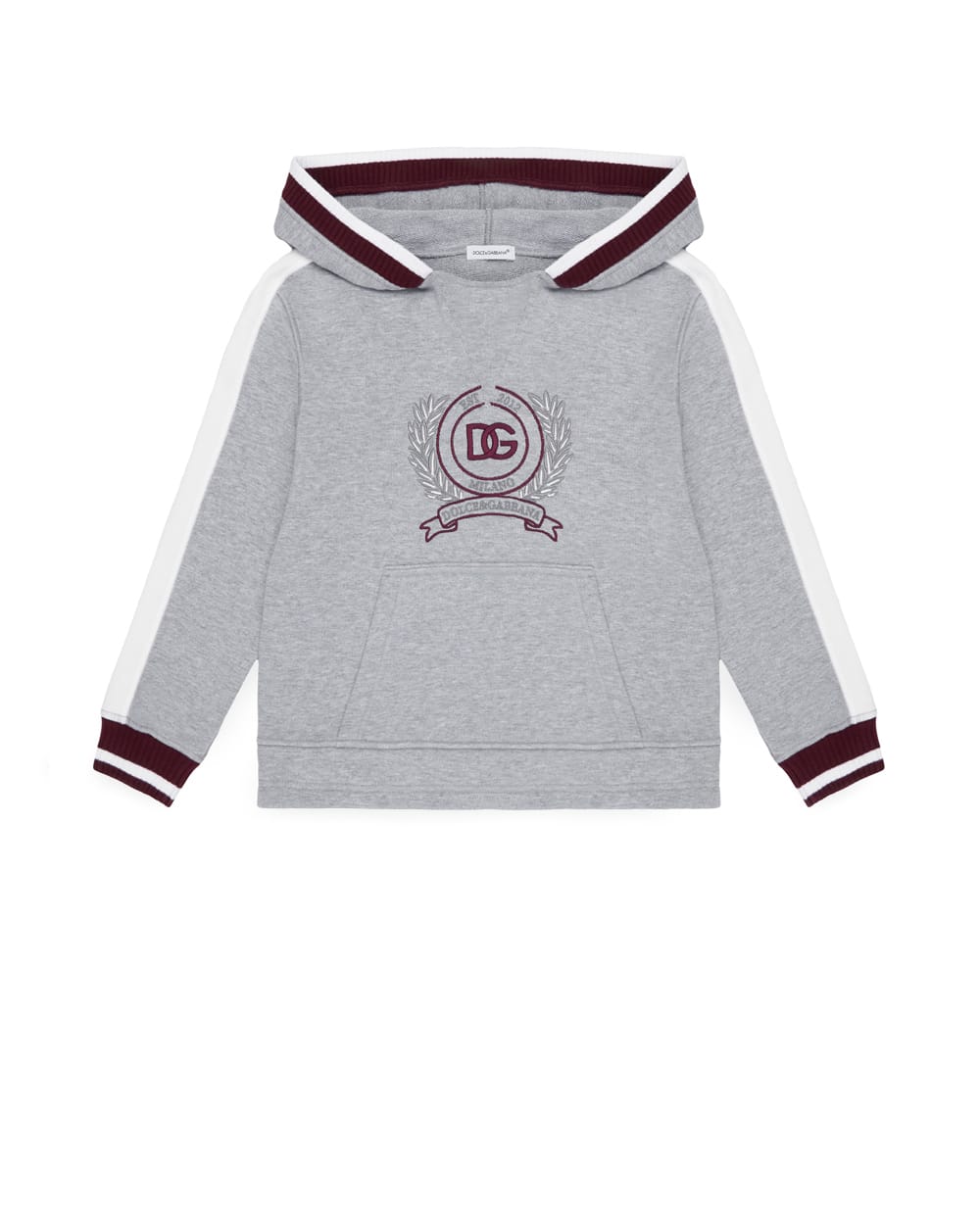 Детское худи с вышивкой (костюм) Dolce&Gabbana Kids L4JWNJ-G7PUY-B, серый цвет • Купить в интернет-магазине Kameron
