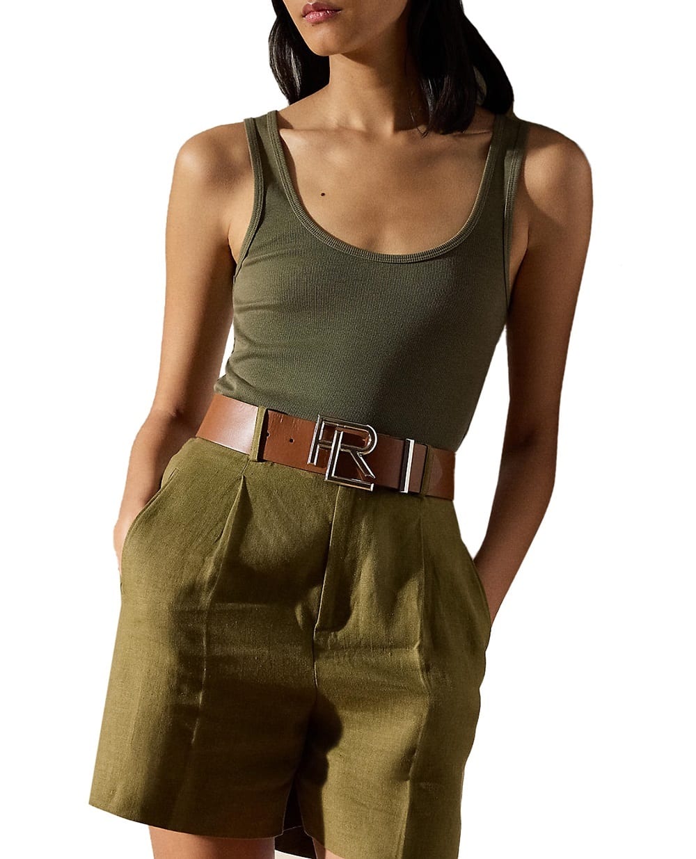 Майка Ralph Lauren Collection 290965861001, хаки цвет • Купить в интернет-магазине Kameron