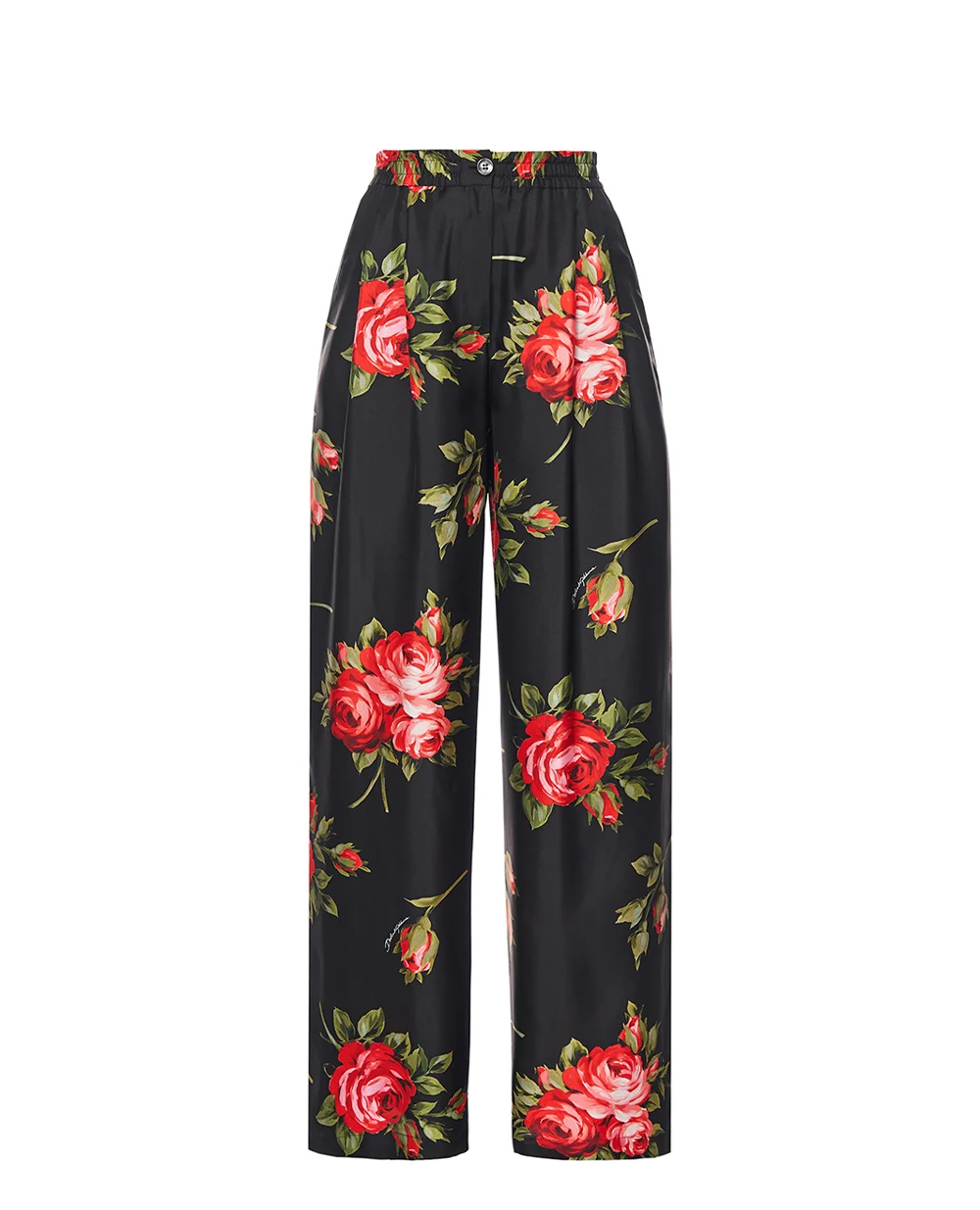 Пижамные брюки из шёлка Dolce&Gabbana FTDIVT-IS11G, черный цвет • Купить в интернет-магазине Kameron