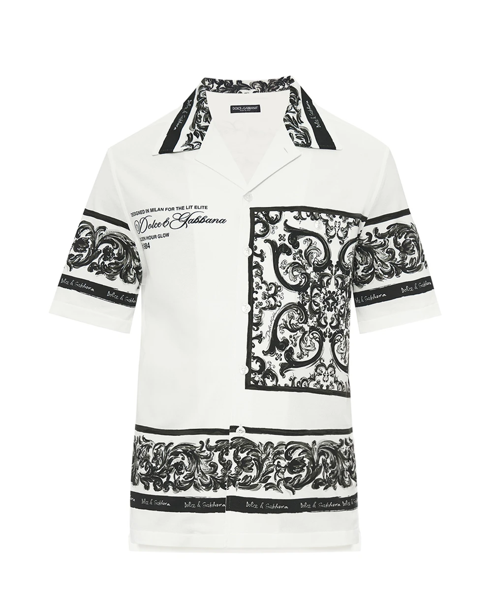 Рубашка Hawaii с принтом майолики (костюм) Dolce&Gabbana G5JH9T-II7HN, белый цвет • Купить в интернет-магазине Kameron