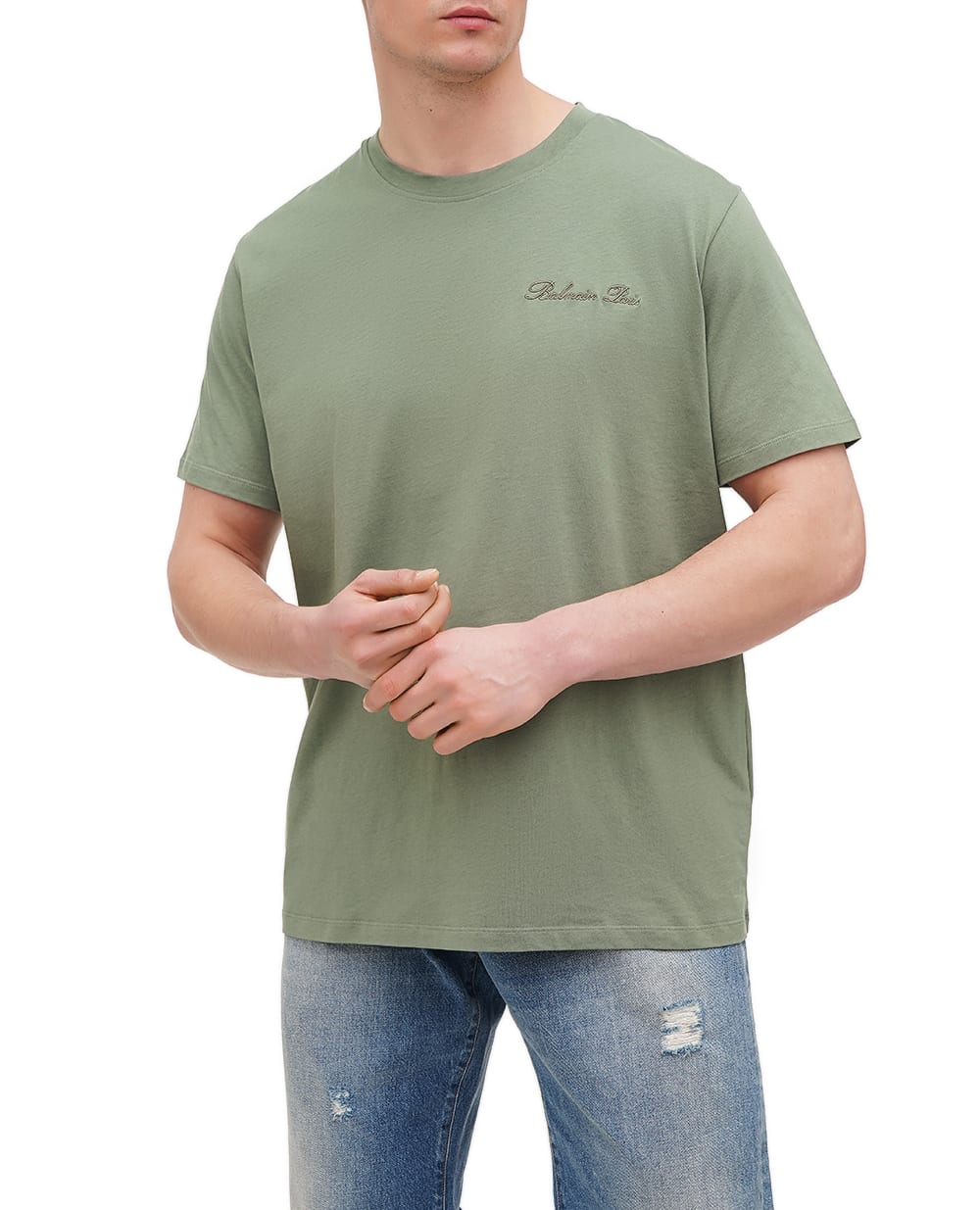 Футболка Balmain DH1EG010BC68-S, хаки цвет • Купить в интернет-магазине Kameron