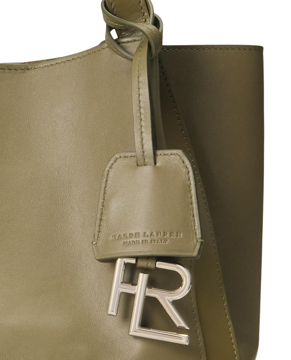 Мини-тоут из кожи Ralph Lauren Collection 435961563006, оливковый цвет • Купить в интернет-магазине Kameron