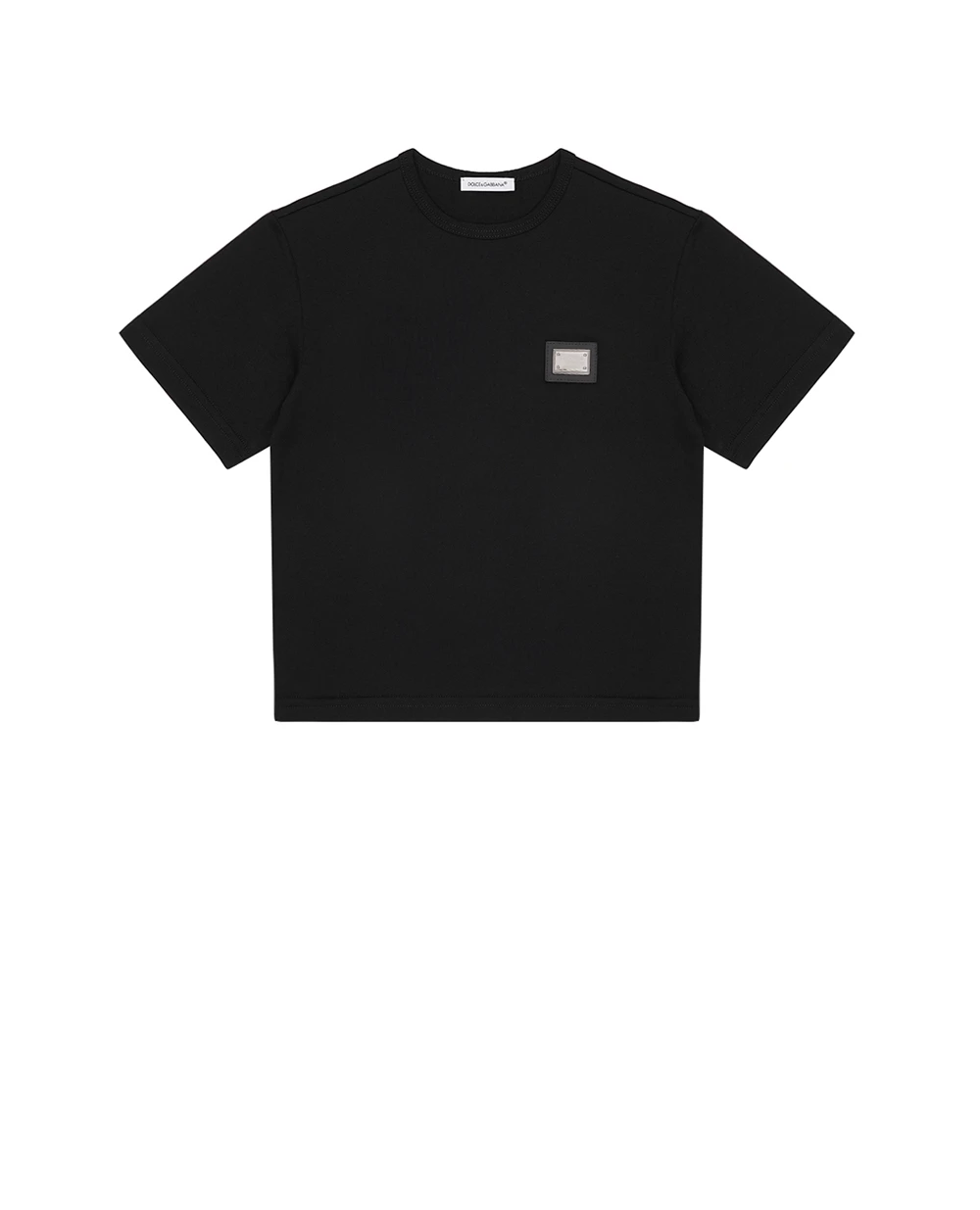 Детская футболка с логотипом Dolce&Gabbana Kids L4JT7T-G7P1T-S, черный цвет • Купить в интернет-магазине Kameron