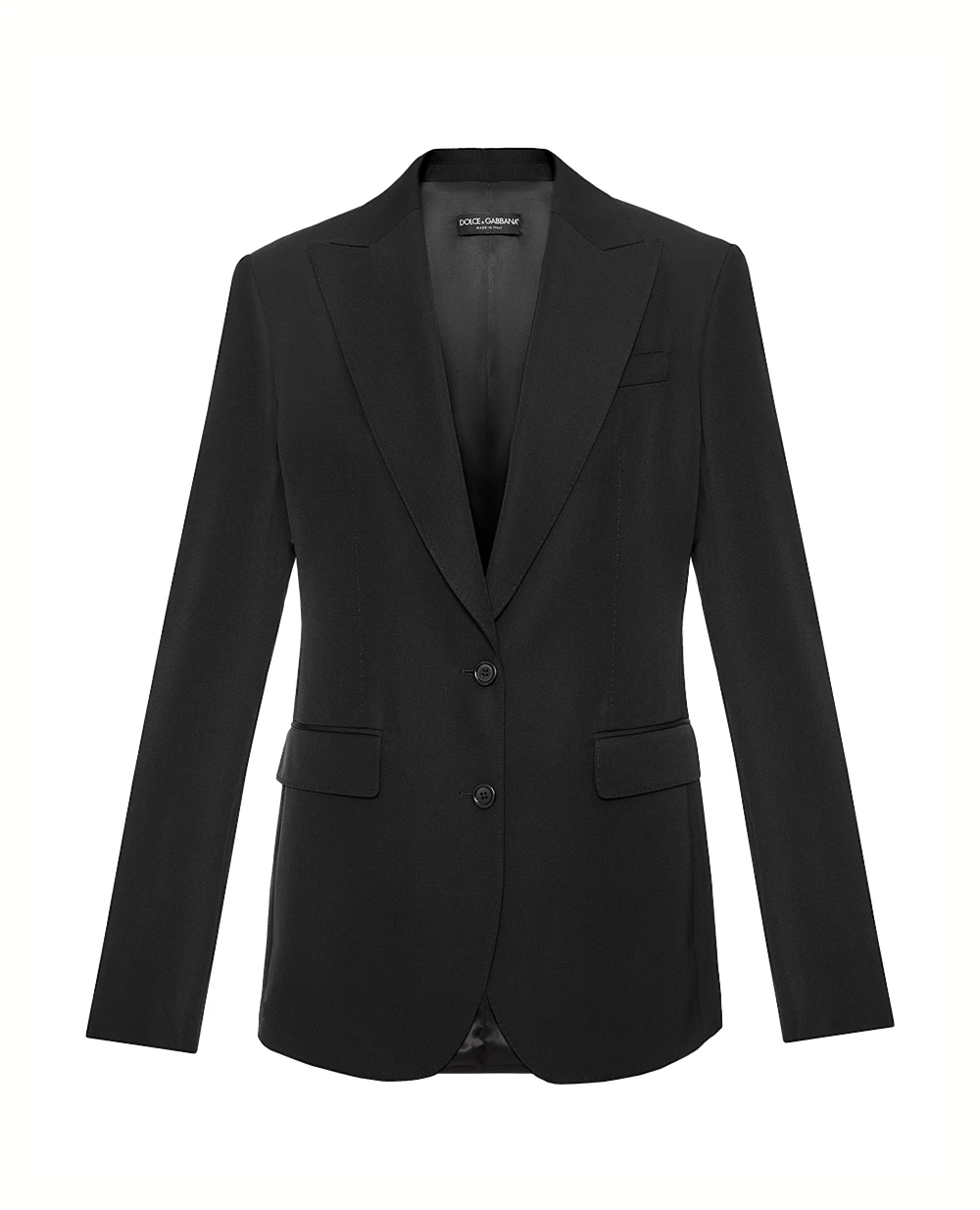 Габардиновый жакет из шерсти Dolce&Gabbana F29V1T-FU2OW, черный цвет • Купить в интернет-магазине Kameron