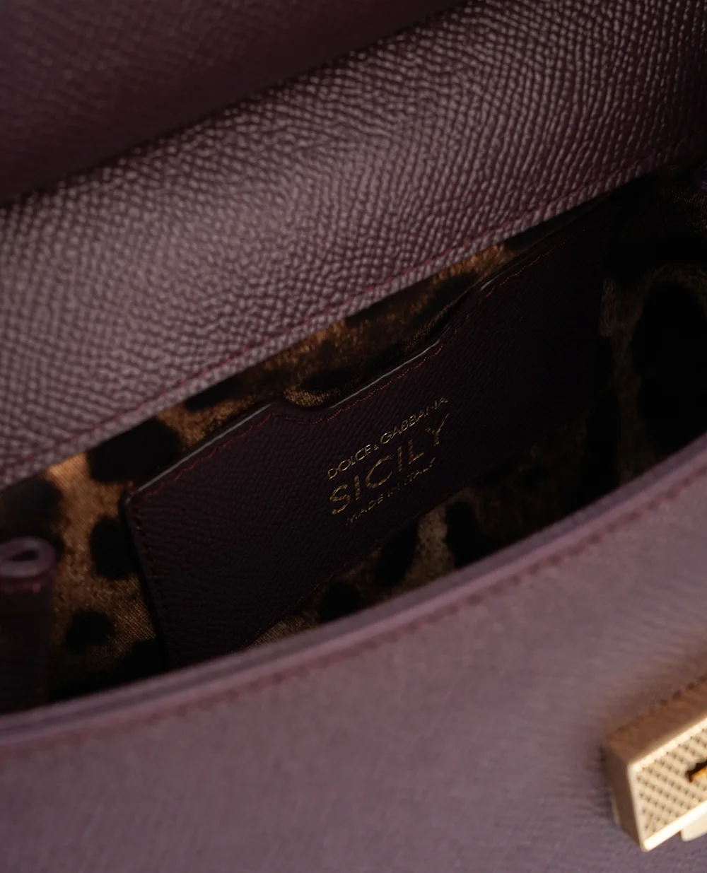 Кожаная сумка Sicily Medium Dolce&Gabbana BB6003-B1001, фиолетовый цвет • Купить в интернет-магазине Kameron