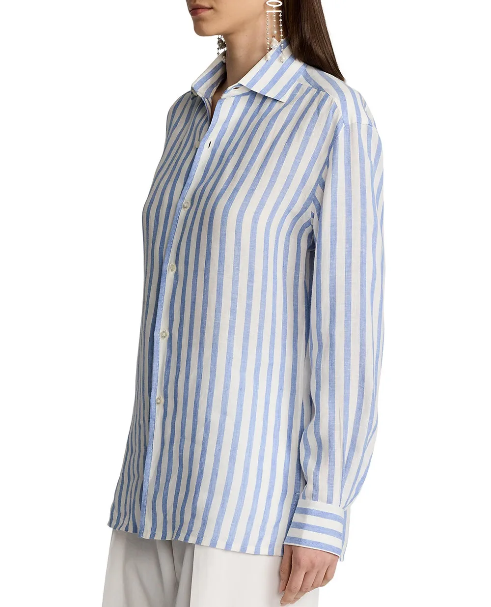Льняная рубашка Ralph Lauren Collection 290975285001, белый цвет • Купить в интернет-магазине Kameron
