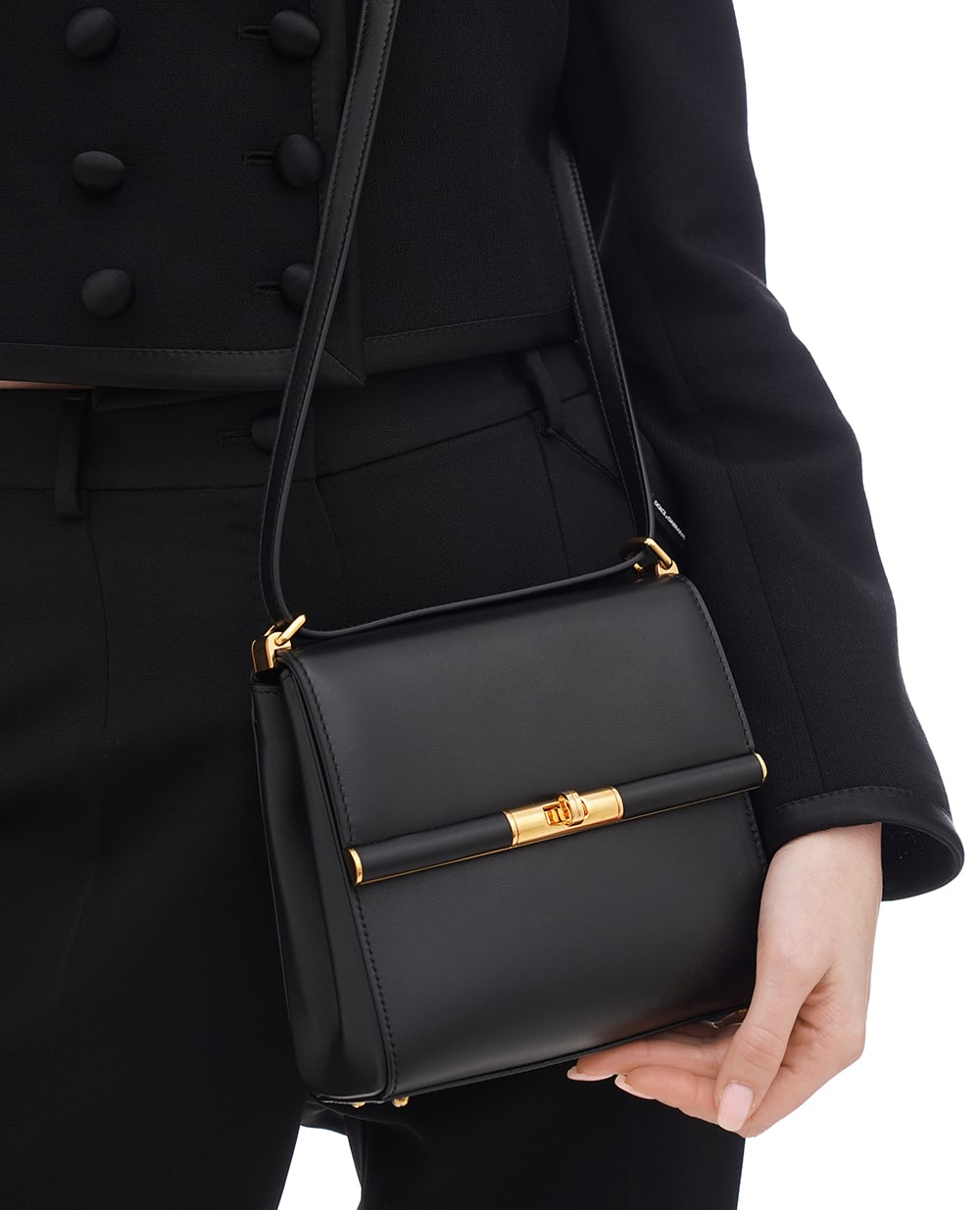 Сумка City Marlene из телячьей кожи Dolce&Gabbana BB7726-A3G19, черный цвет • Купить в интернет-магазине Kameron