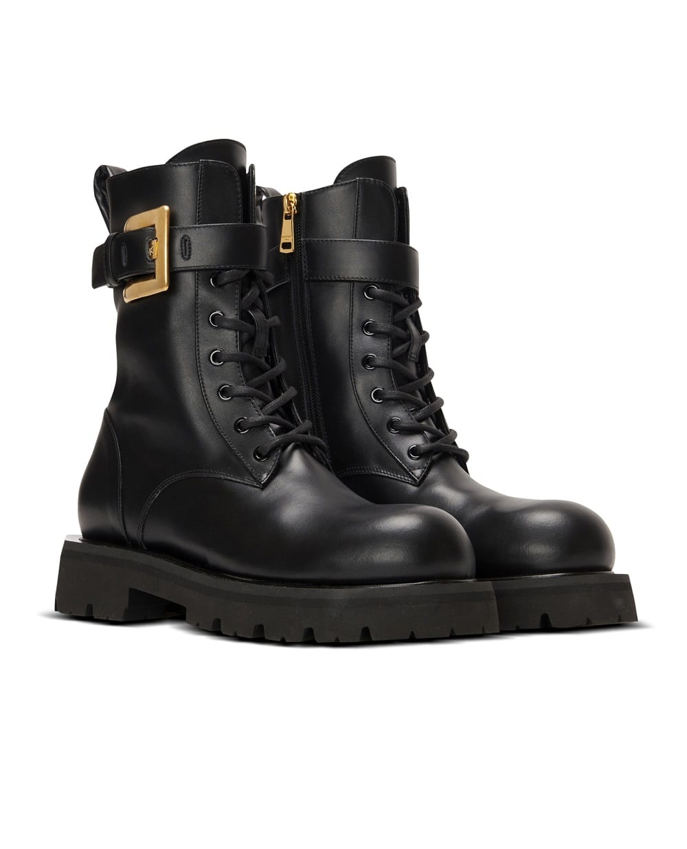 Черевики Ranger Anthem із телячої шкіри Balmain HN1TC292LVIT, чорний колір • Купити в інтернет-магазині Kameron