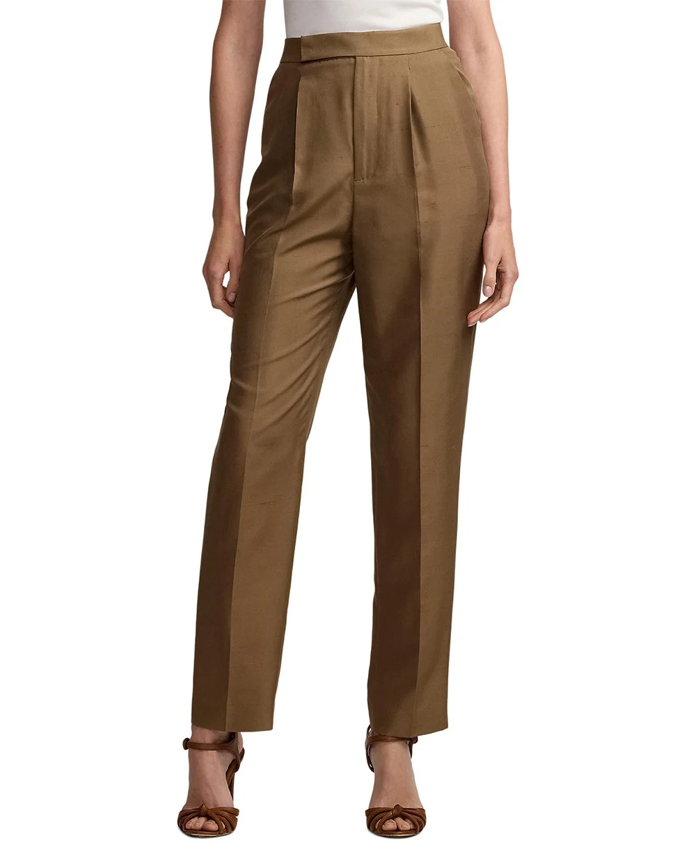 Шелковые брюки Ralph Lauren Collection 290966345001, коричневый цвет • Купить в интернет-магазине Kameron