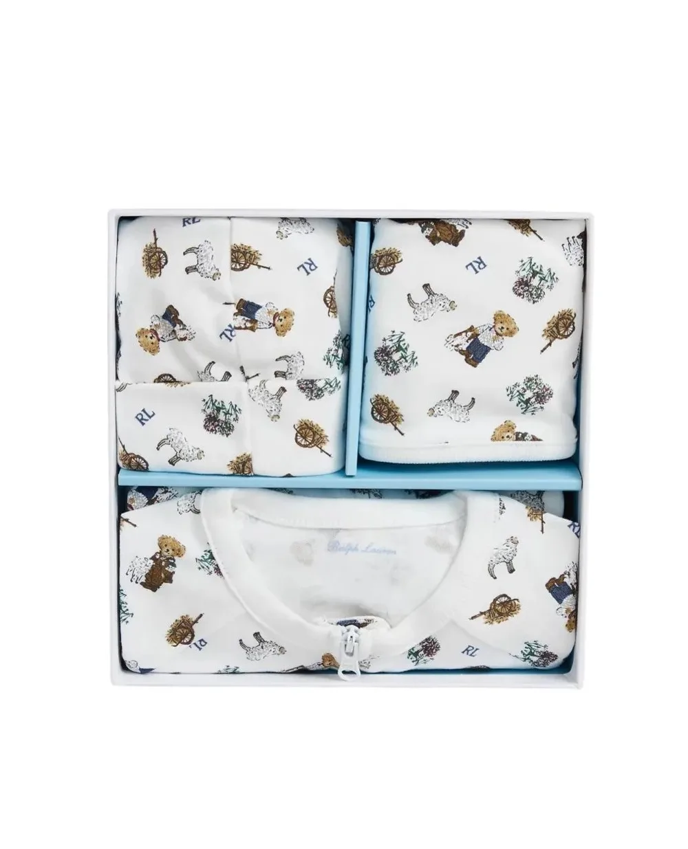 Подарочный набор  (человечек, шапочка, слюнявчик) Polo Ralph Lauren Kids 320952933001, разноцветный цвет • Купить в интернет-магазине Kameron
