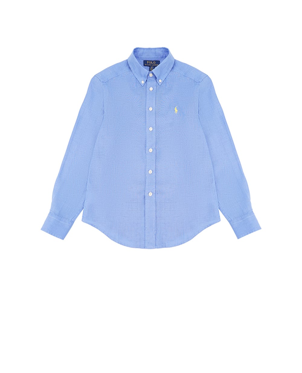 Детская льняная рубашка Polo Ralph Lauren Kids 323967600001, голубой цвет • Купить в интернет-магазине Kameron