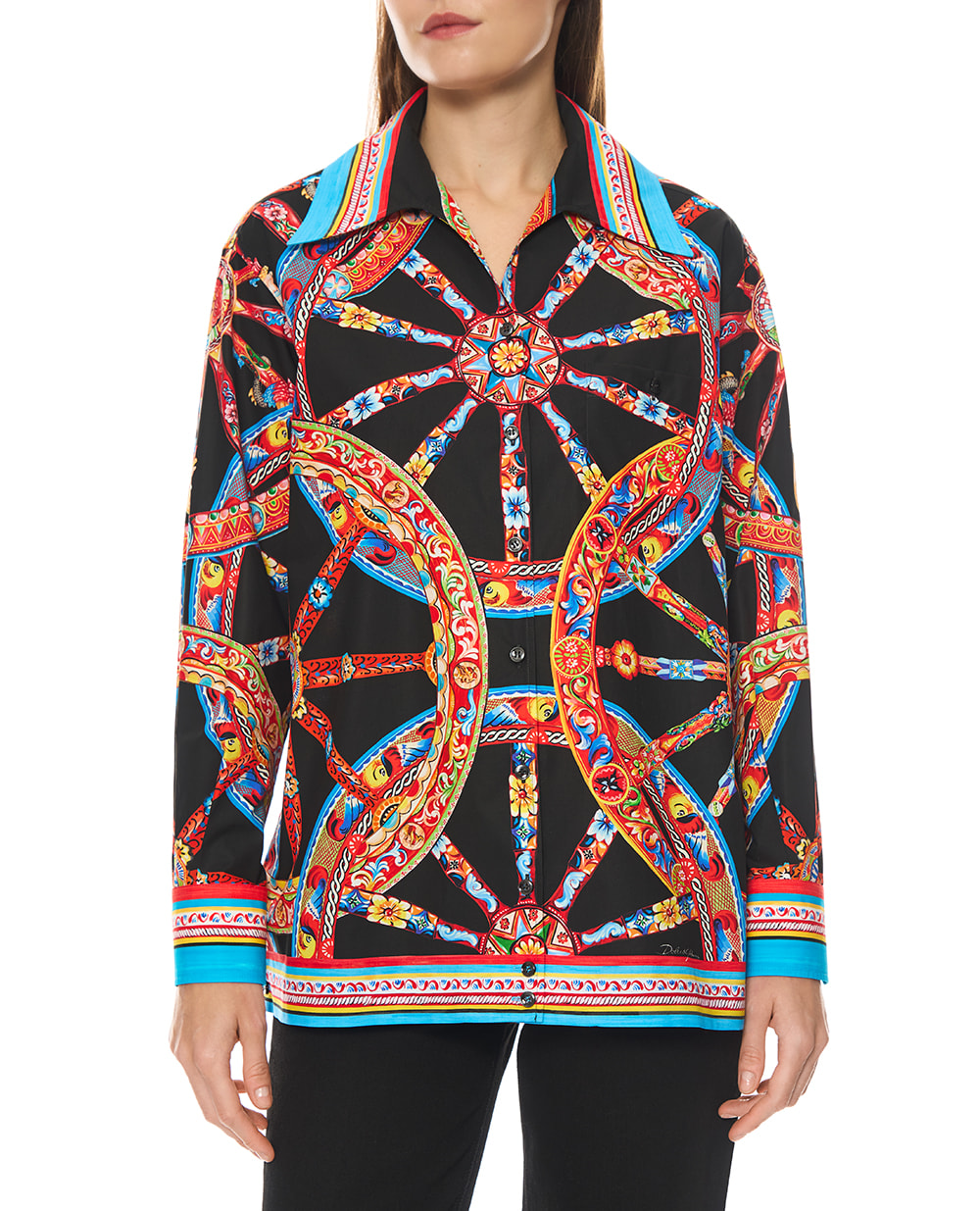 Рубашка Hawaii из поплина в принте Carretto Dolce&Gabbana F5M82T-GDDTE, разноцветный цвет • Купить в интернет-магазине Kameron