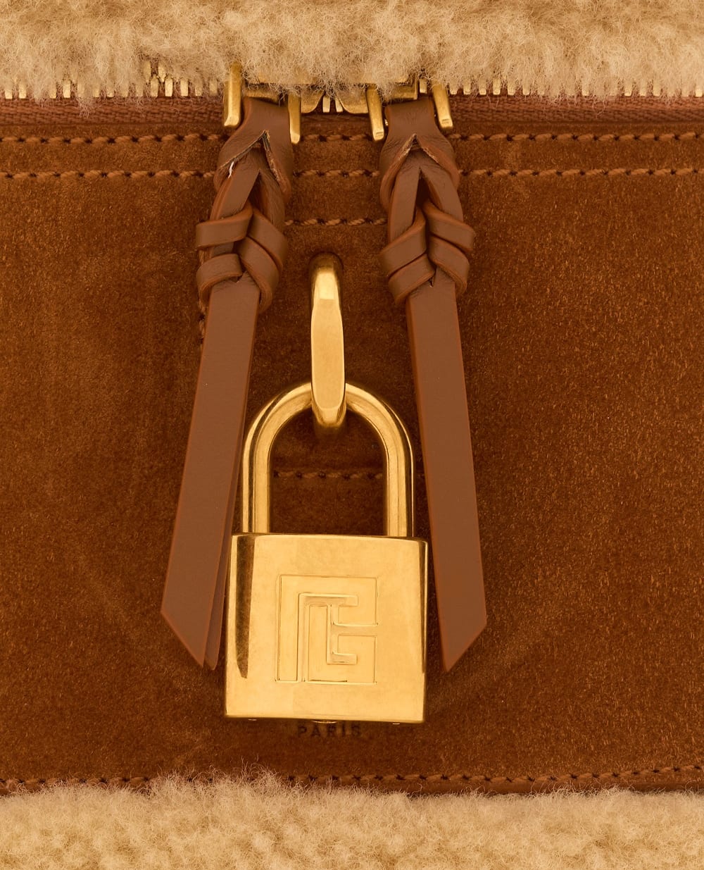 Сумка Pulse Vanity з овечої замші Balmain HN1BH004LMOS, коричневий колір • Купити в інтернет-магазині Kameron