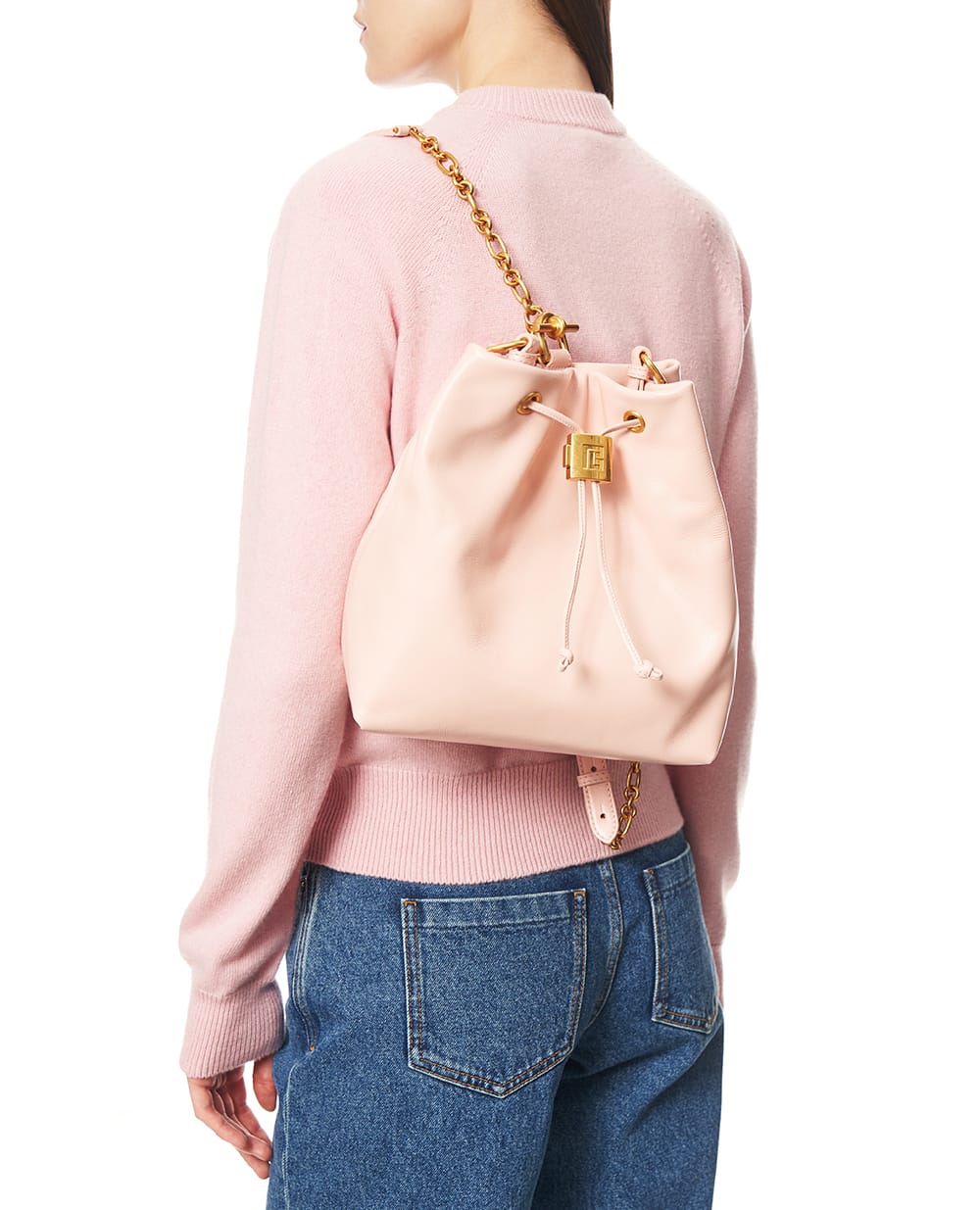 Рюкзак Pulse из телячьей кожи Balmain GN1GE036LMTE, розовый цвет • Купить в интернет-магазине Kameron