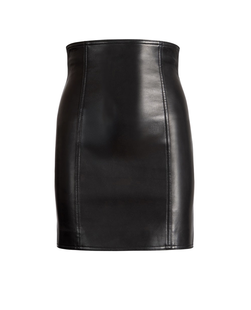 Юбка из телячьей кожи Balmain HF1LBB54LE35, черный цвет • Купить в интернет-магазине Kameron