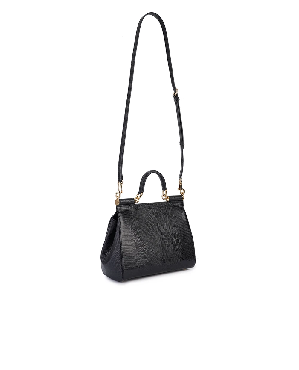 Кожаная сумка Sicily Large Dolce&Gabbana BB6002-A1095, черный цвет • Купить в интернет-магазине Kameron