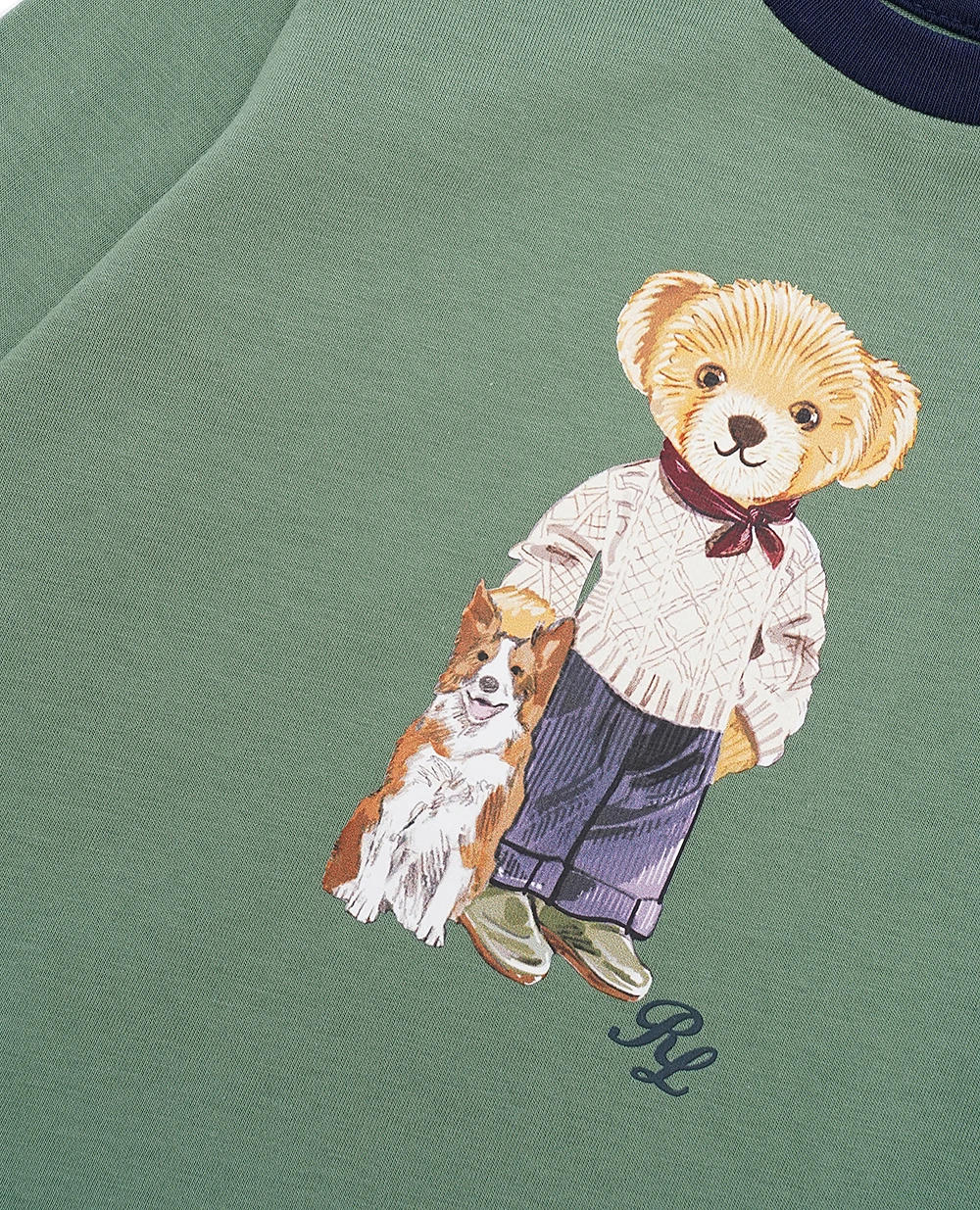 Детский костюм Polo Bear (лонгслив, брюки) Polo Ralph Lauren Kids 320952883001, зеленый цвет • Купить в интернет-магазине Kameron