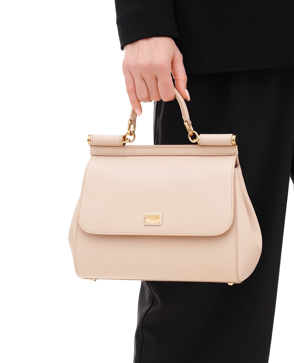 Шкіряна сумка Sicily Large Dolce&Gabbana BB6002-B1001, бежевий колір • Купити в інтернет-магазині Kameron
