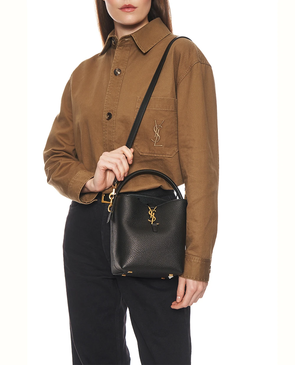 Сумка Le 37 из телячьей кожи Saint Laurent 860942-AAF20, черный цвет • Купить в интернет-магазине Kameron