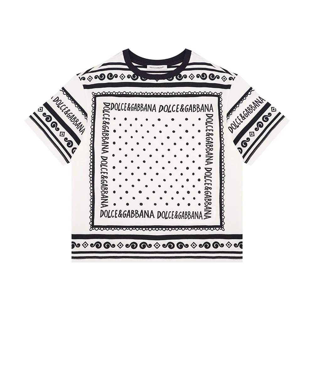 Детская футболка Dolce&Gabbana Kids L4JTHV-II7FZ-S, белый цвет • Купить в интернет-магазине Kameron