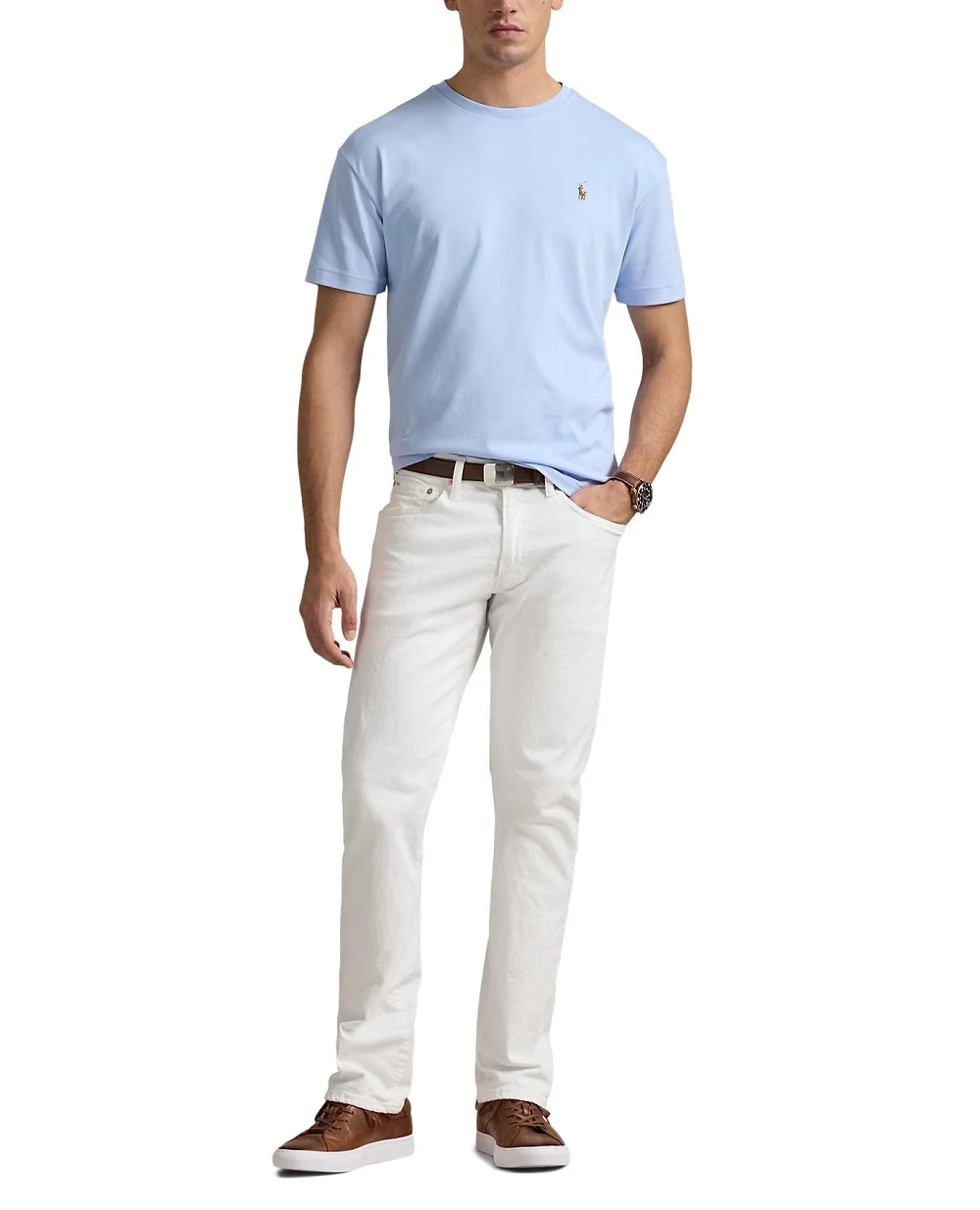 Футболка Polo Ralph Lauren 710740727005, голубой цвет • Купить в интернет-магазине Kameron