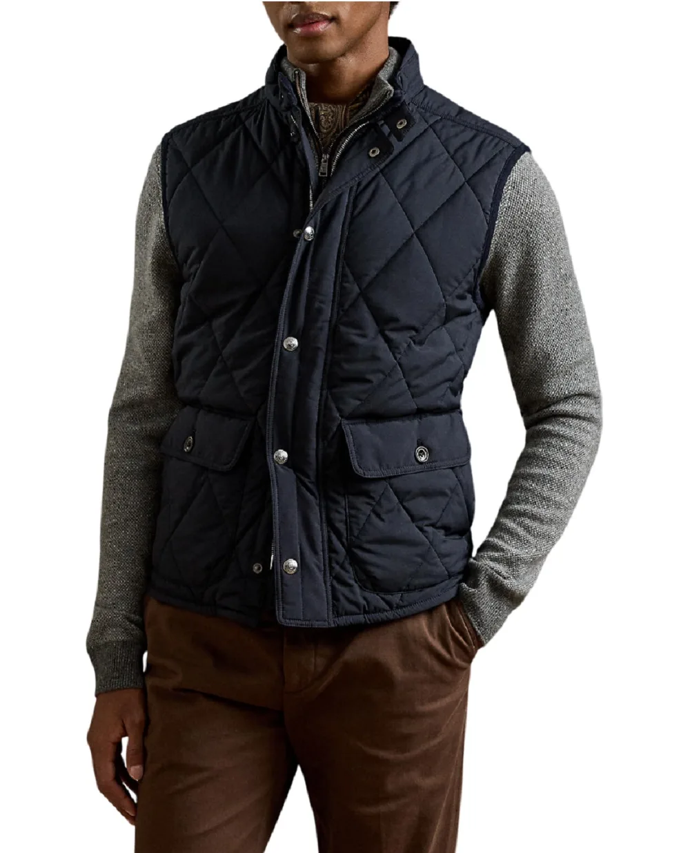 Жилет стьобаний Carleton Ralph Lauren Purple Label 790957970001, синій колір • Купити в інтернет-магазині Kameron