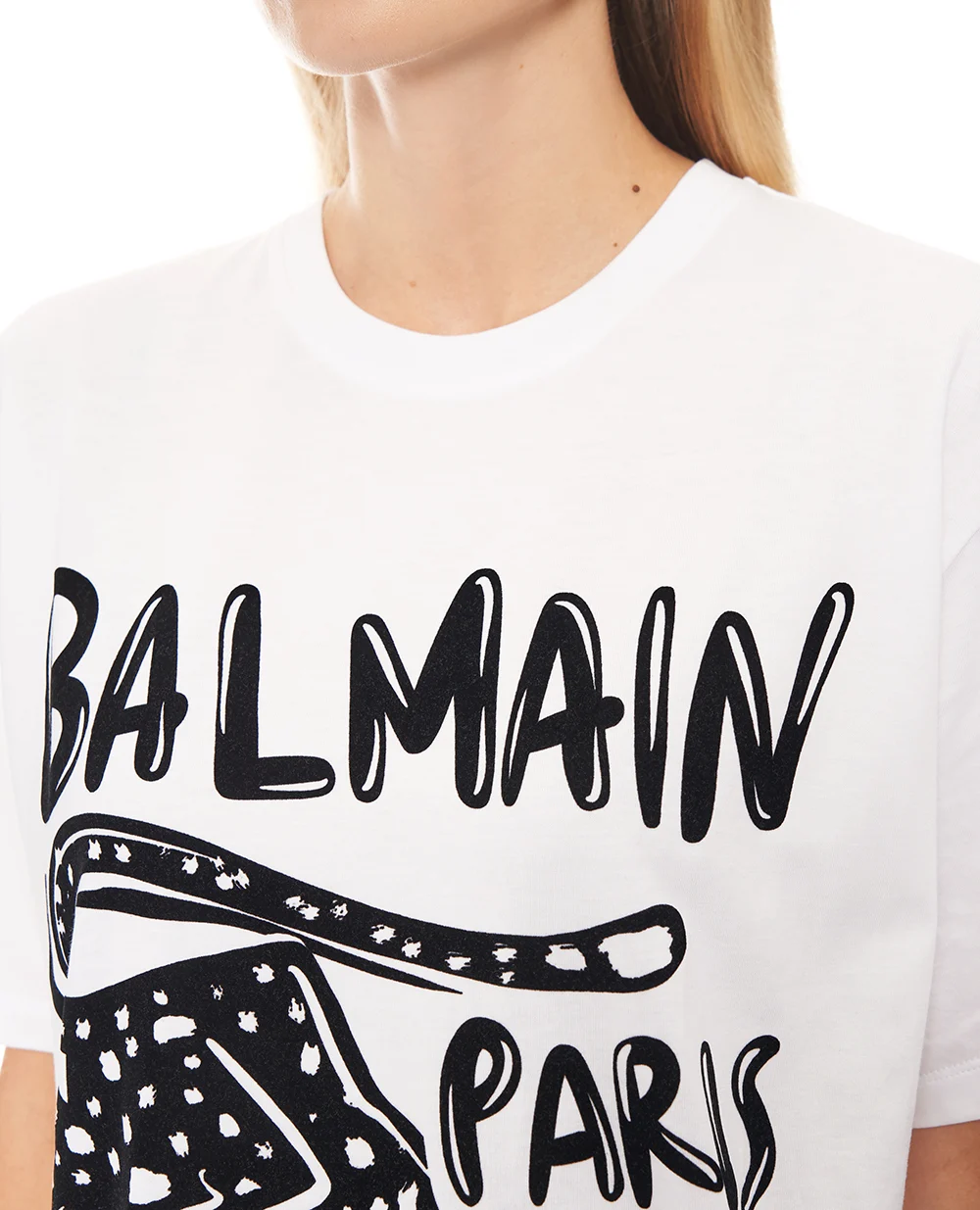 Футболка Balmain FF0EH005GF20, белый цвет • Купить в интернет-магазине Kameron