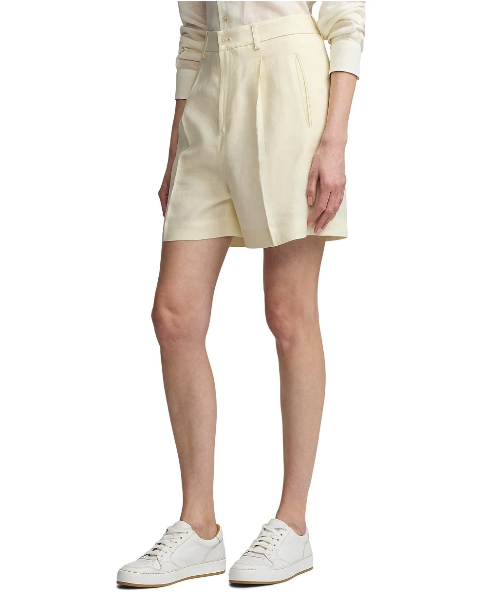 Льняные шорты Ralph Lauren Collection 290958990001, кремовый цвет • Купить в интернет-магазине Kameron