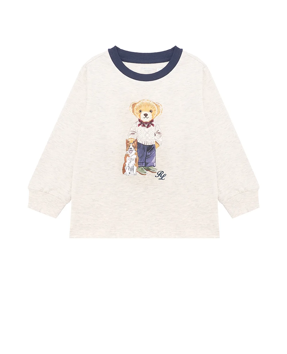 Детский лонгслив Polo Bear Polo Ralph Lauren Kids 320952877002, бежевый цвет • Купить в интернет-магазине Kameron