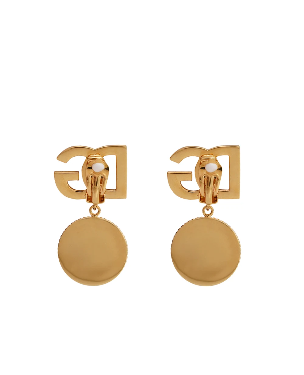 Серьги-клипсы с логотипом Dolce&Gabbana WER6V2-W1111, золотой цвет • Купить в интернет-магазине Kameron