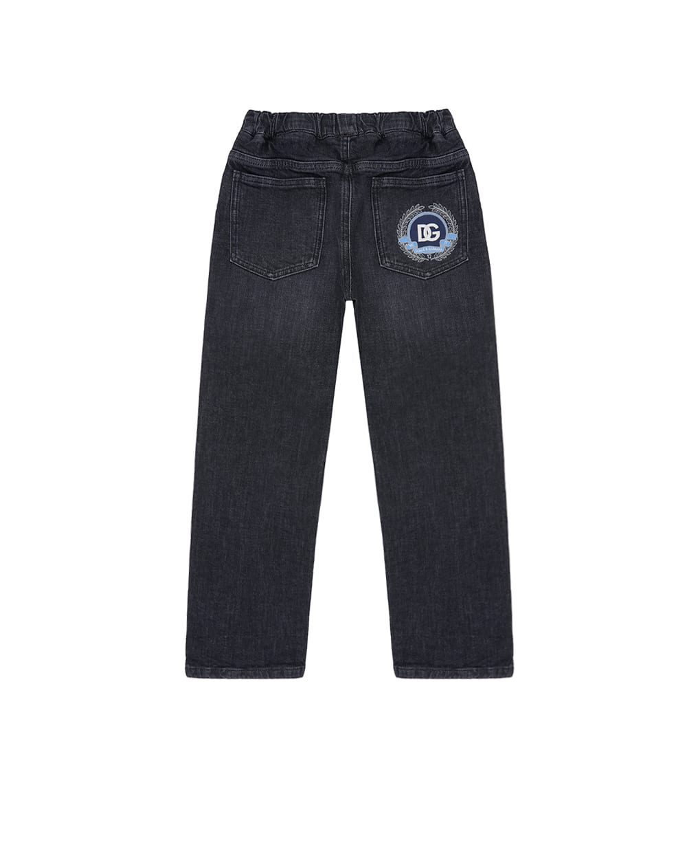 Дитячі джинси з вишивкою логотипу Dolce&Gabbana Kids L42F85-LDD39-B, темно-сірий колір • Купити в інтернет-магазині Kameron