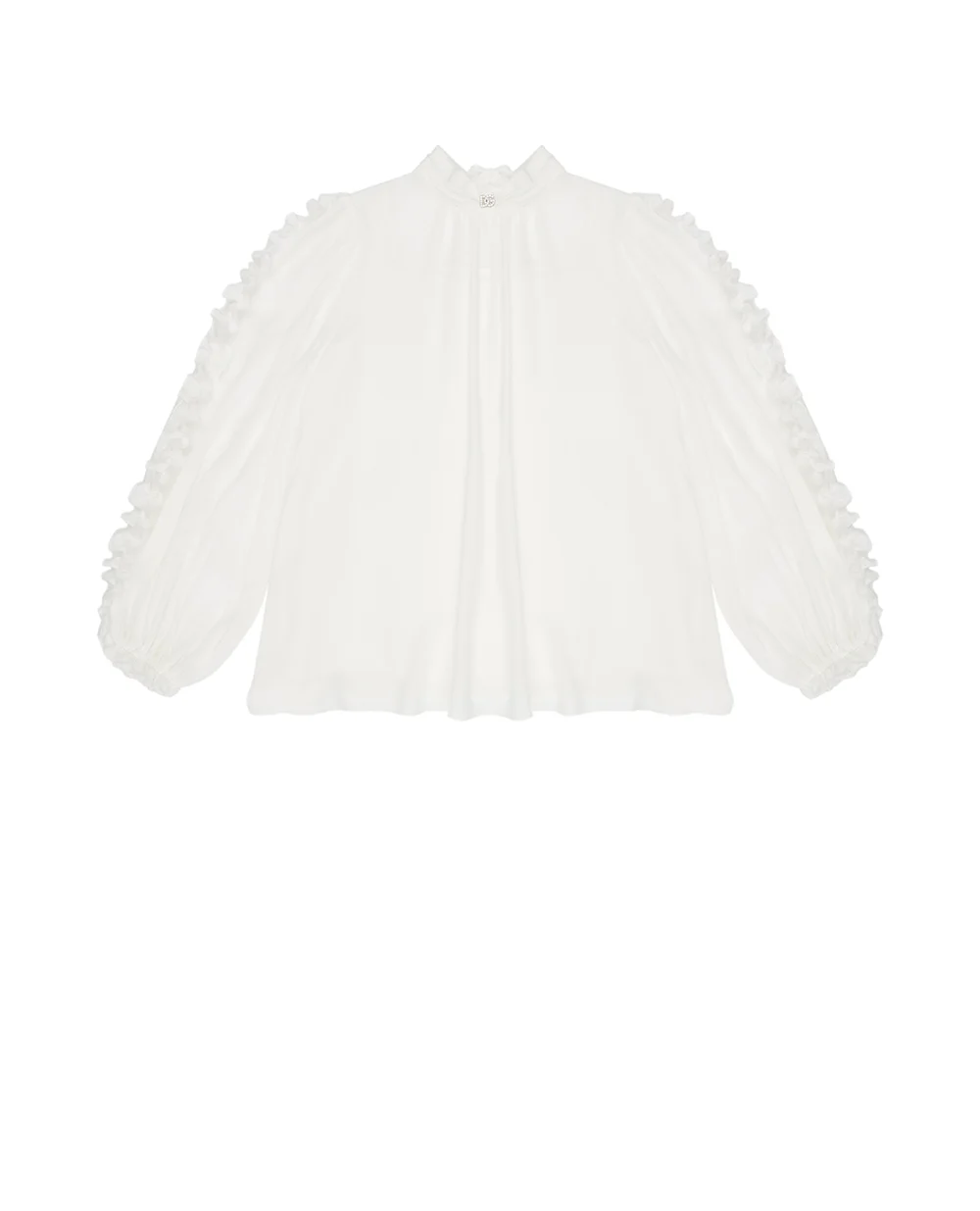 Детская блуза из шелка Dolce&Gabbana Kids L56S48-FU1A8-B, белый цвет • Купить в интернет-магазине Kameron