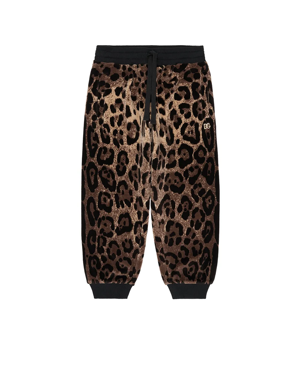 Детские джогеры в анималистичный принт (костюм) Dolce&Gabbana Kids L5JPD7-FJ7D5-S, коричневый цвет • Купить в интернет-магазине Kameron