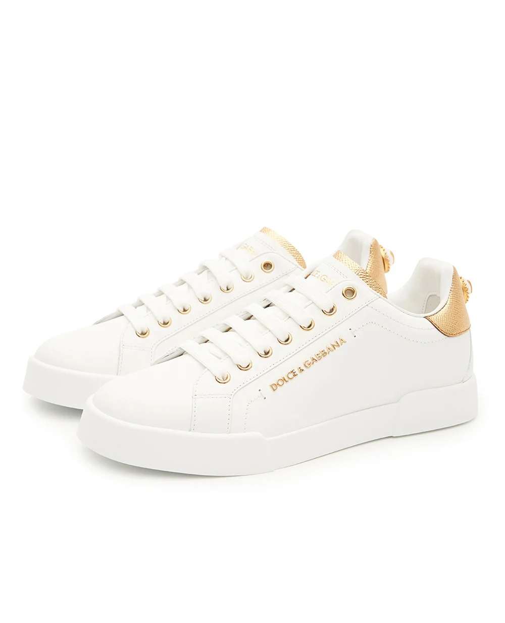 Кеды Portofino из кожи Dolce&Gabbana CK2329-AN298, белый цвет • Купить в интернет-магазине Kameron