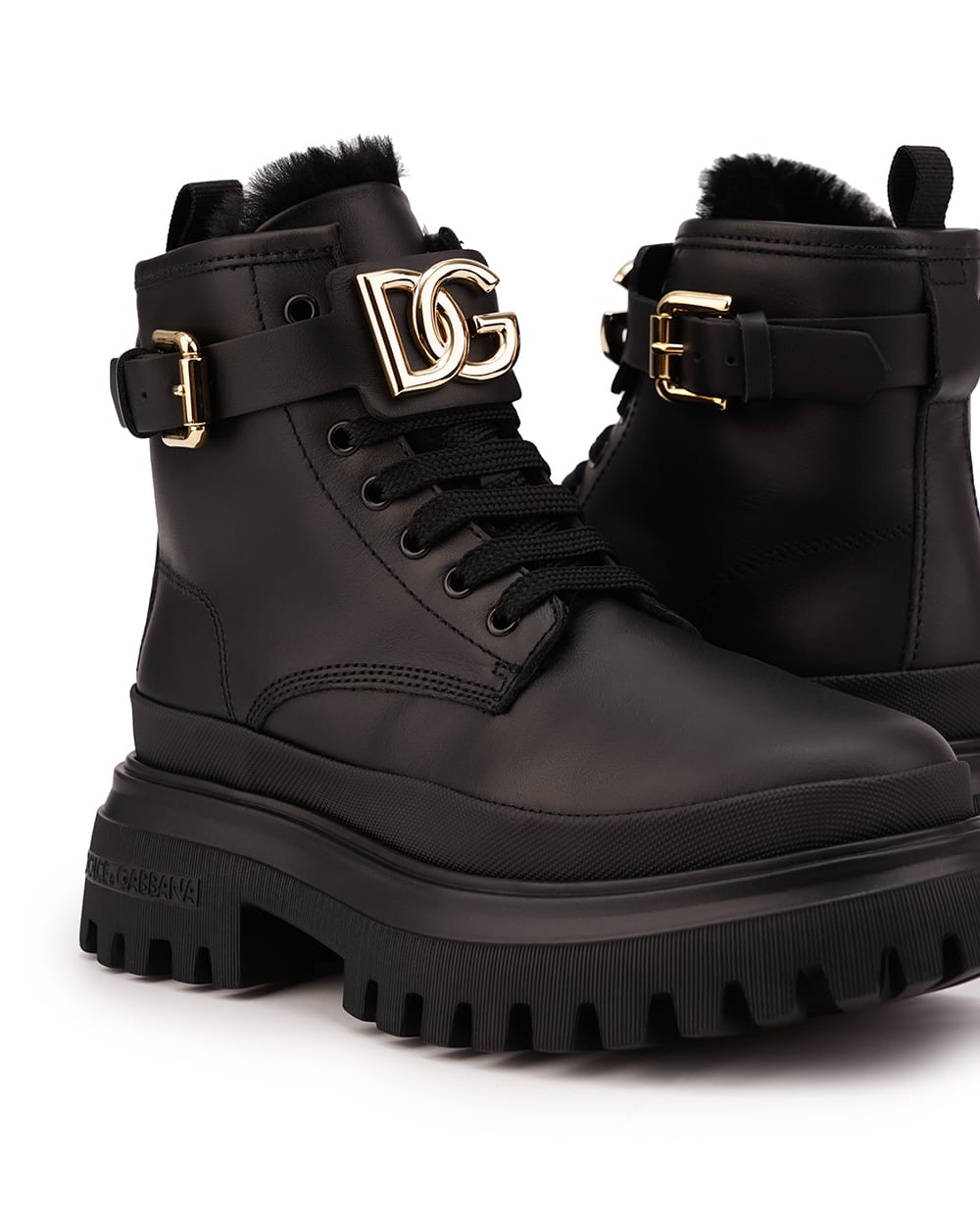 Дитячі черевики Dolce&Gabbana Kids D11266-AU145-M, чорний колір • Купити в інтернет-магазині Kameron