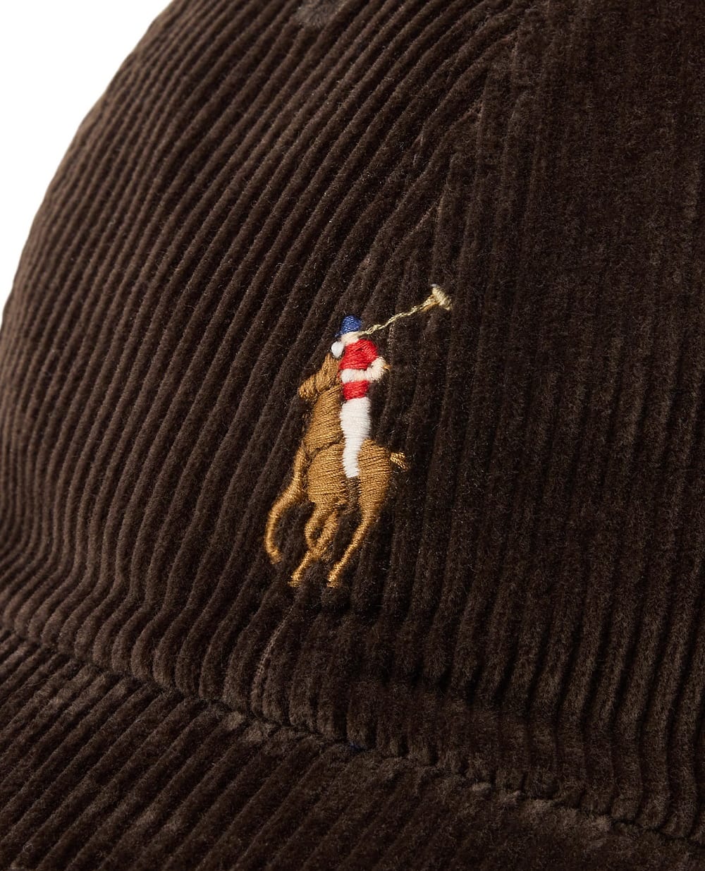 Бейсболка вельветовая Polo Ralph Lauren 710880778012, коричневый цвет • Купить в интернет-магазине Kameron