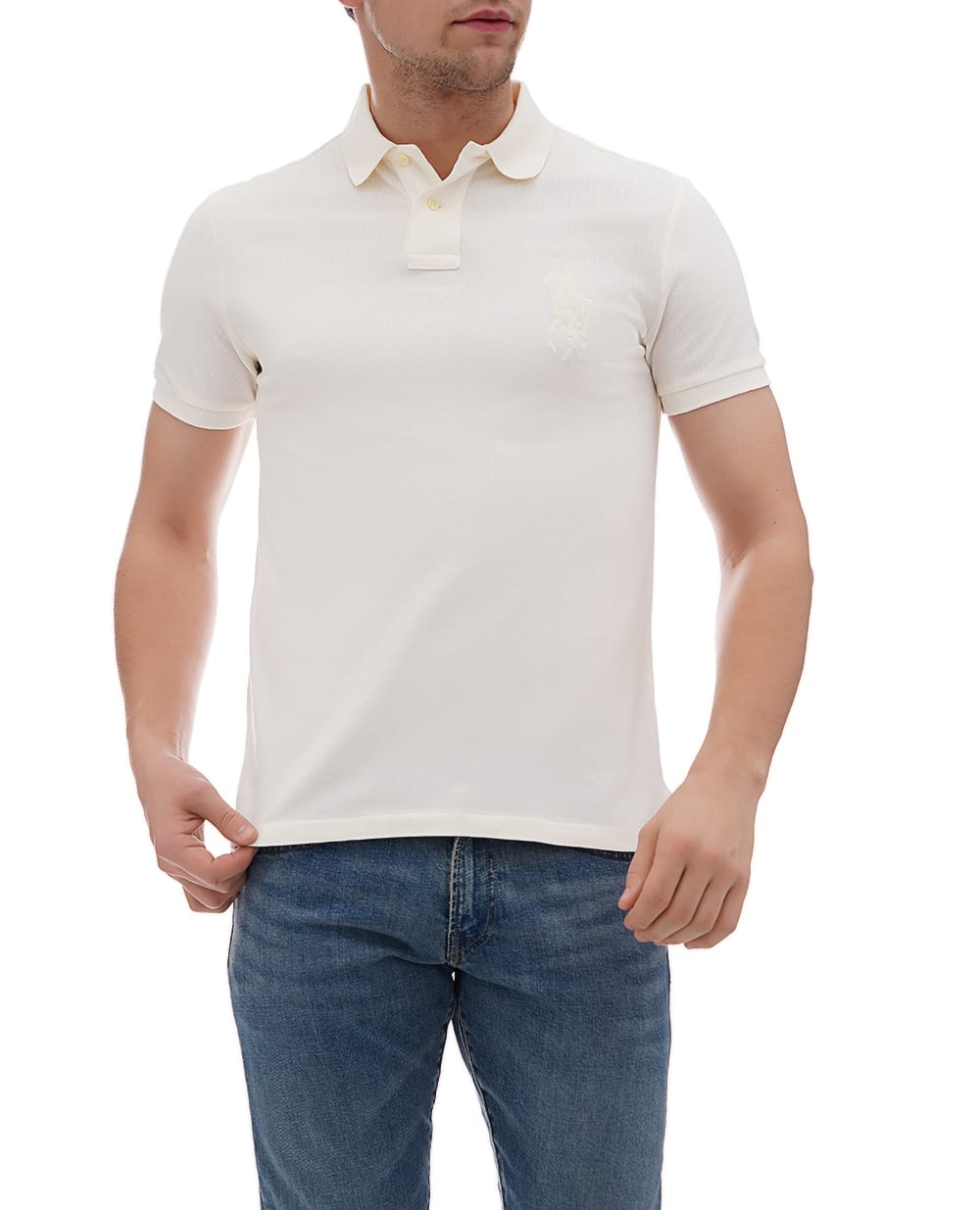 Поло Mesh Polo Ralph Lauren 710938137004, кремовый цвет • Купить в интернет-магазине Kameron