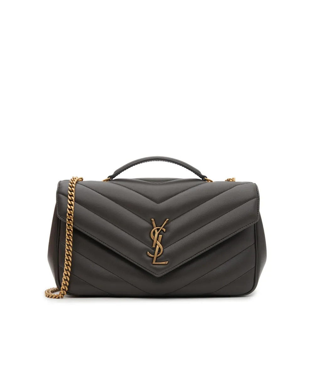 Сумка Loulou Medium из кожи ягненка Saint Laurent 801439-AAEAX, темно-серый цвет • Купить в интернет-магазине Kameron