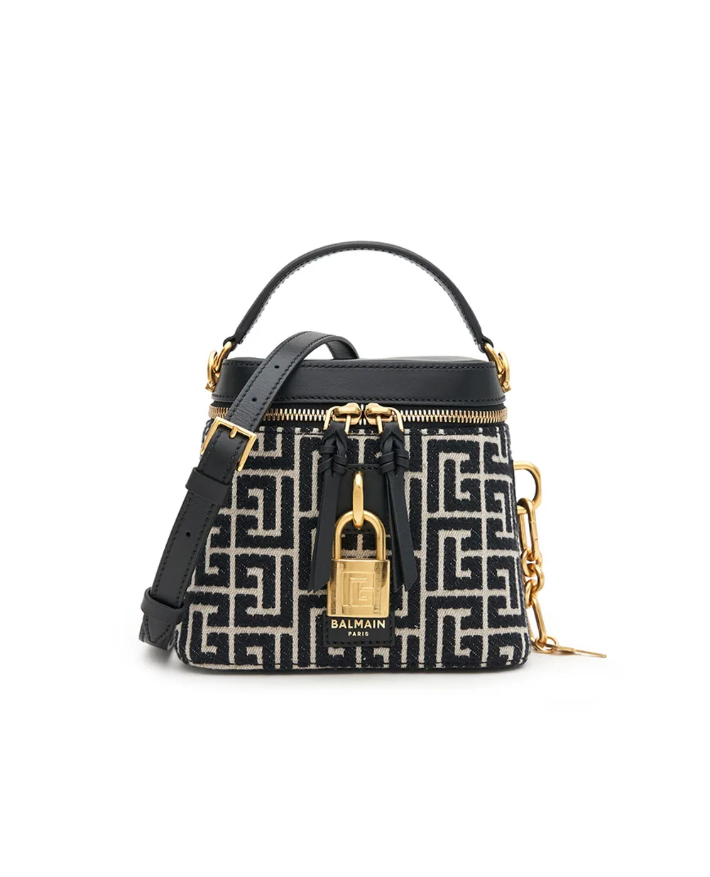 Сумка Pulse Vanity із жакардової тканини з монограмою Balmain FN1BH005TJLO, чорний колір • Купити в інтернет-магазині Kameron