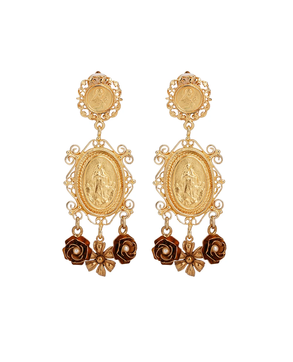 Клипсы Dolce&Gabbana WEG6M1-W0001, золотой цвет • Купить в интернет-магазине Kameron