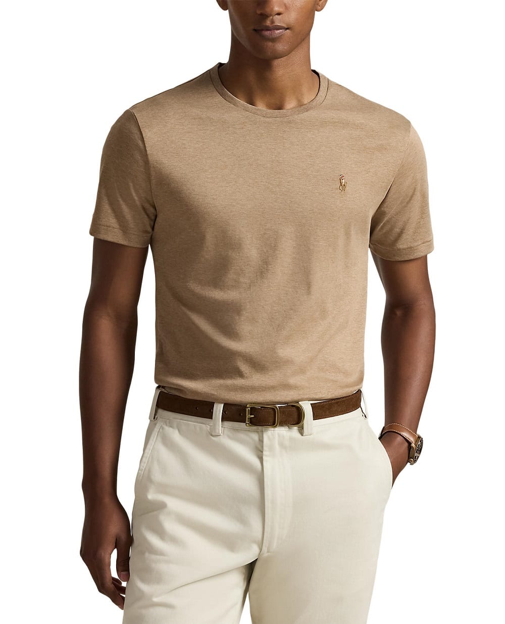 Футболка Polo Ralph Lauren 710740727103, темно-бежевого цвет • Купить в интернет-магазине Kameron