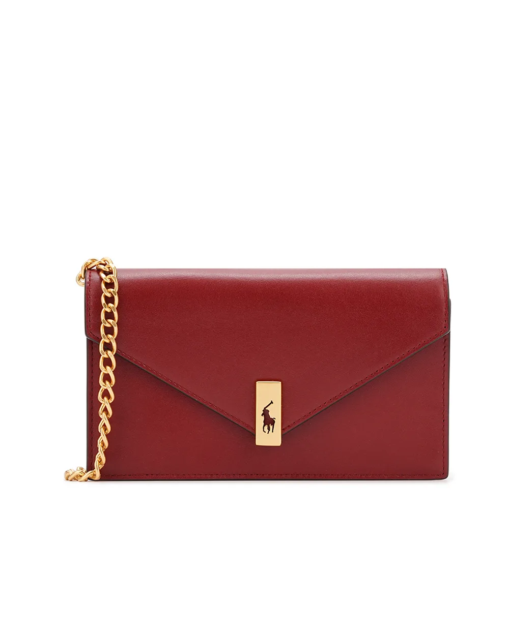 Кожаная сумка Polo ID Chain Wallet Polo Ralph Lauren 427886738007, бордовый цвет • Купить в интернет-магазине Kameron