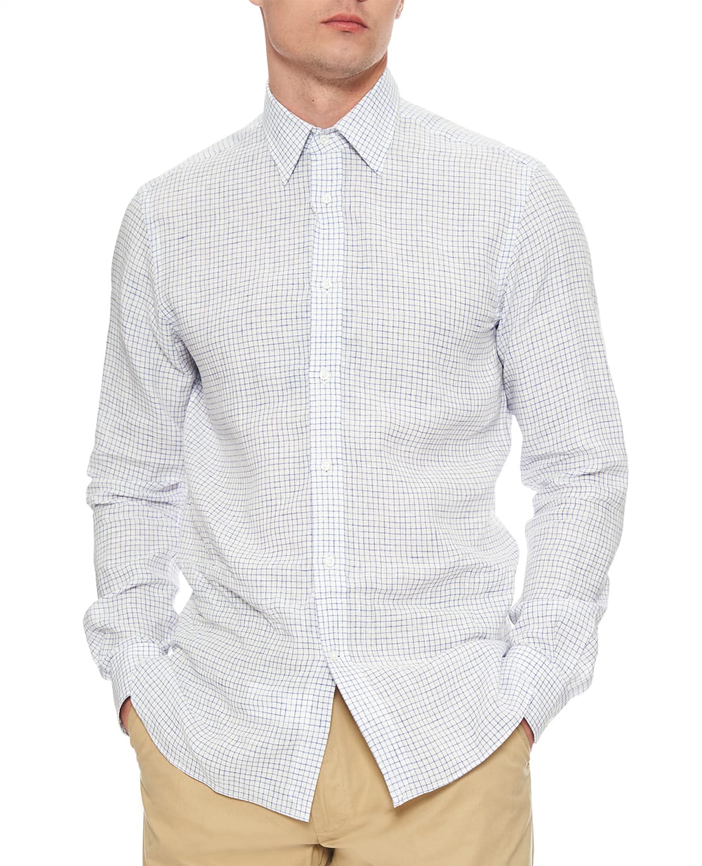 Рубашка из льна Ralph Lauren Purple Label 791964448001, синий цвет • Купить в интернет-магазине Kameron