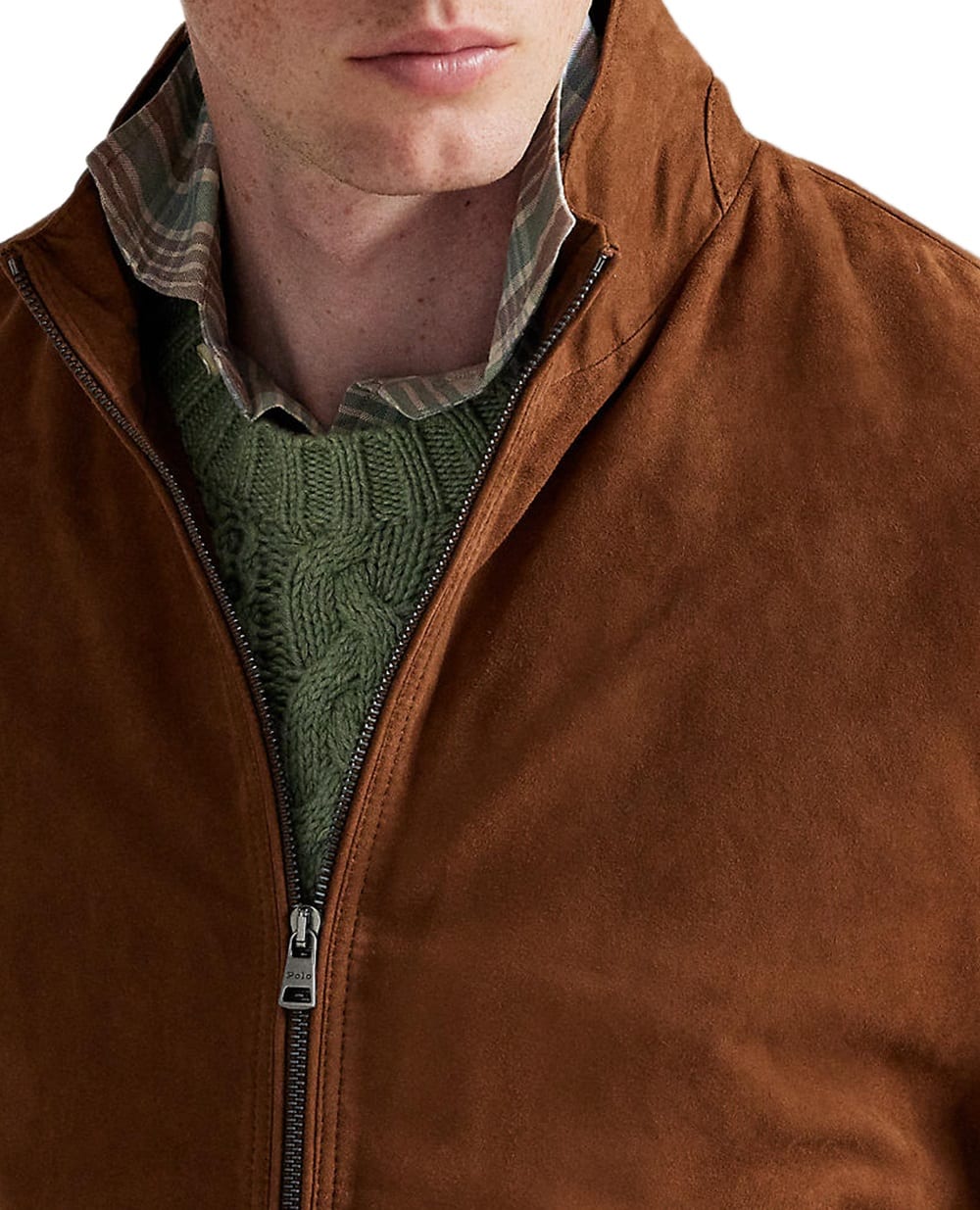 Замшевая куртка Polo Ralph Lauren 710970579001, коричневый цвет • Купить в интернет-магазине Kameron