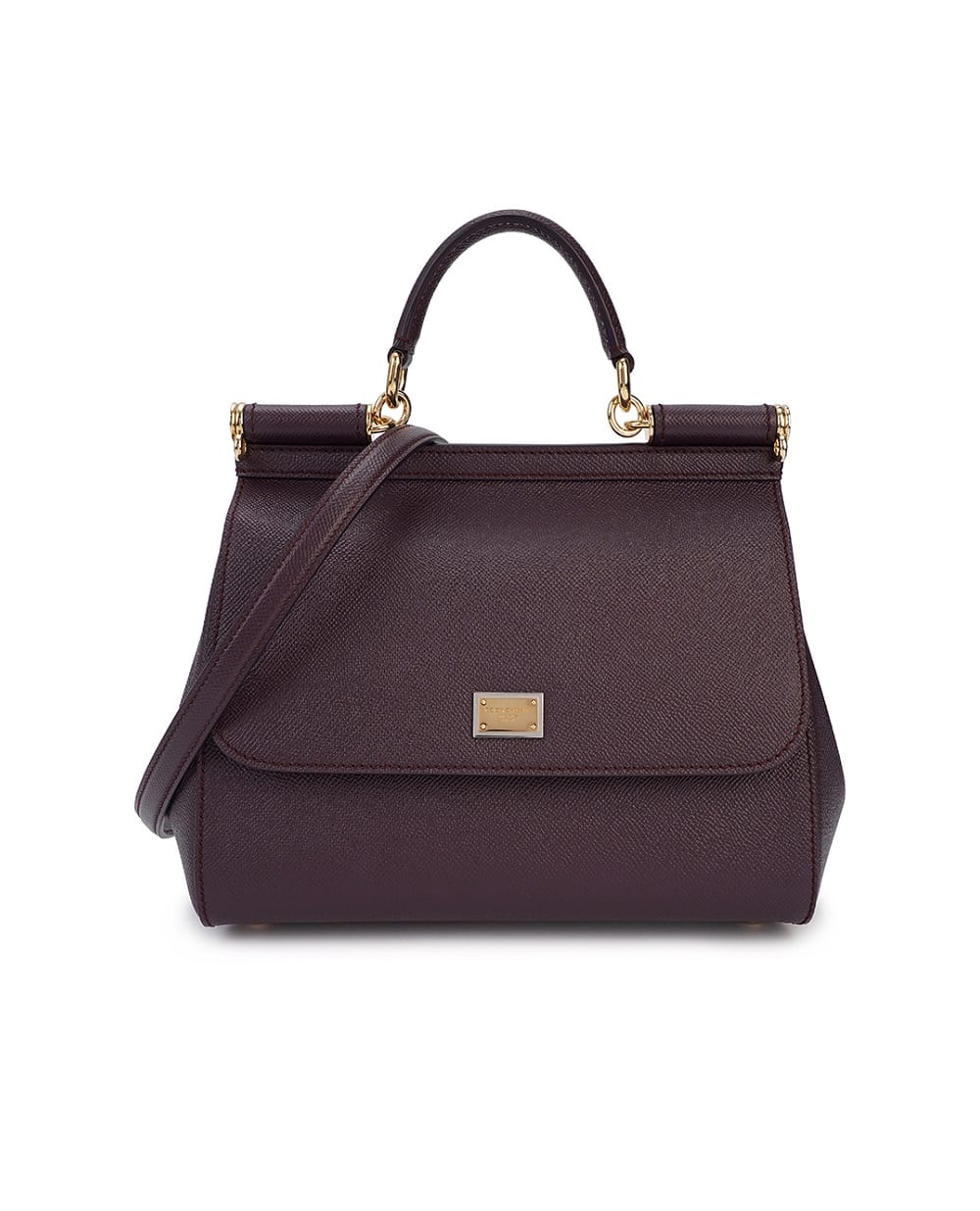 Кожаная сумка Sicily Large Dolce&Gabbana BB6002-B1001, бордовый цвет • Купить в интернет-магазине Kameron