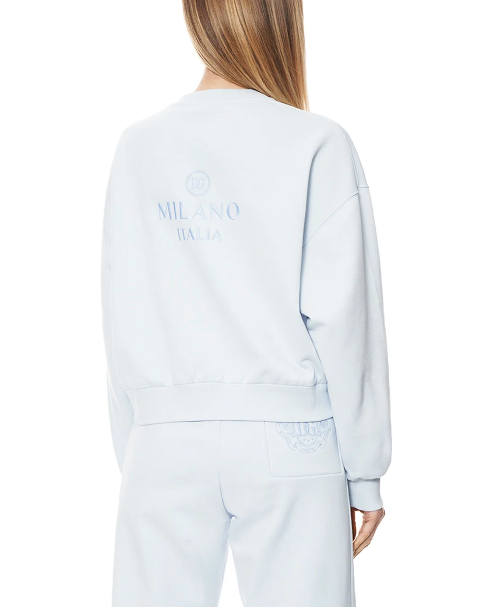 Свитшот с вышивкой (костюм) Dolce&Gabbana F9Q92Z-GDDMO, голубой цвет • Купить в интернет-магазине Kameron